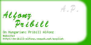 alfonz pribill business card